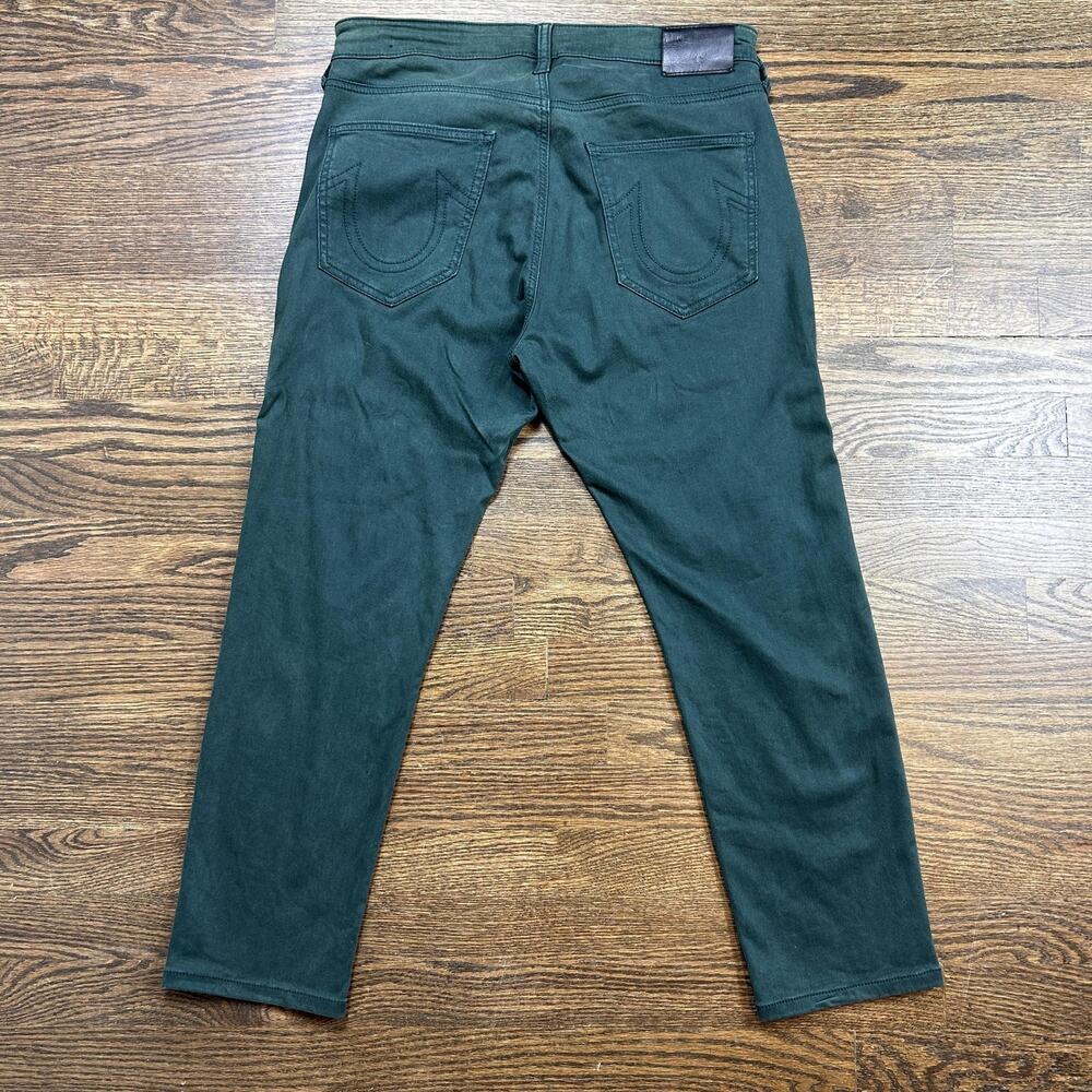 True Religion Pants Mens 30 Green Logan Relaxed Taper Chino Stretch Casual - Picture 11 of 12